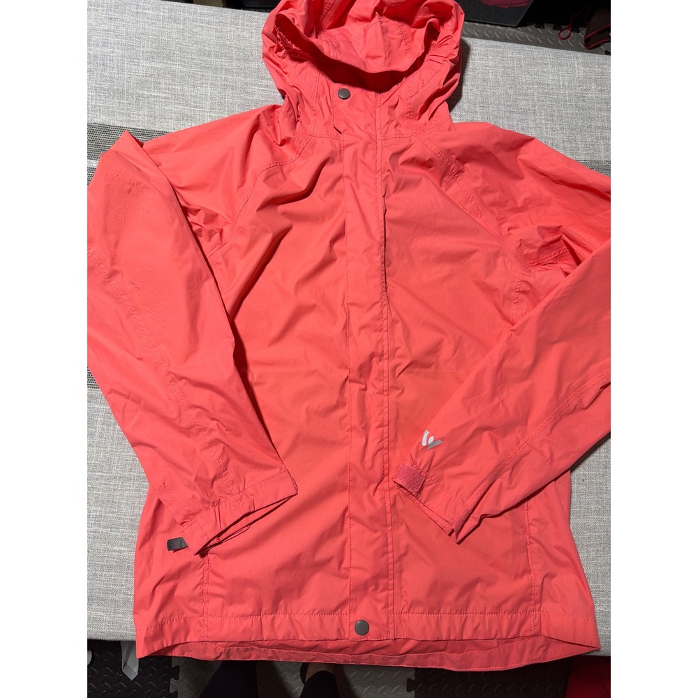 White‎ Sierra Womens StormLine Stretch Rain Shell Coral Pink Hooded Jacket large